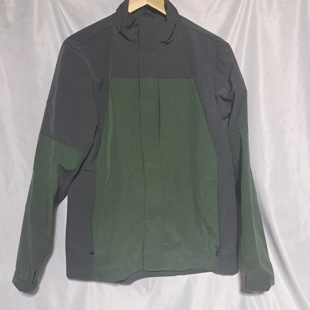J Crew Performance Mens Medium Colorblock Performance Jacket Green Gray‎